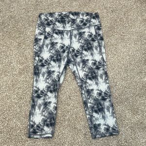 J. Jill PERFORMANCE Cropped Gray TIE DYE Leggings Pull On Pants Size XL